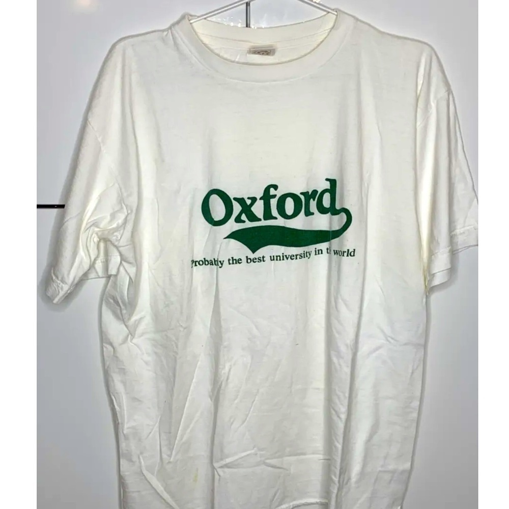 Oxford Vintage Tshirt men's XL Probably the best University white green